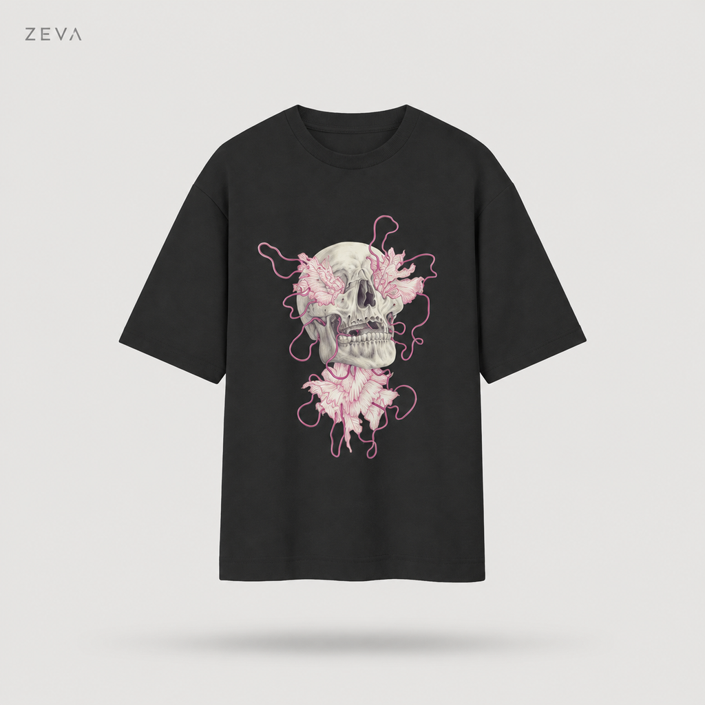 ZEVA Skull Bloom Oversized Tee