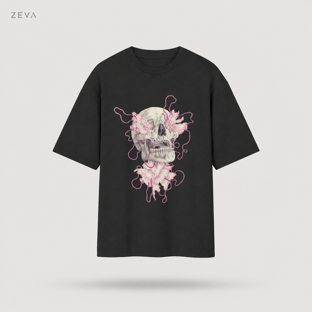 ZEVA Skull Bloom Oversized Tee