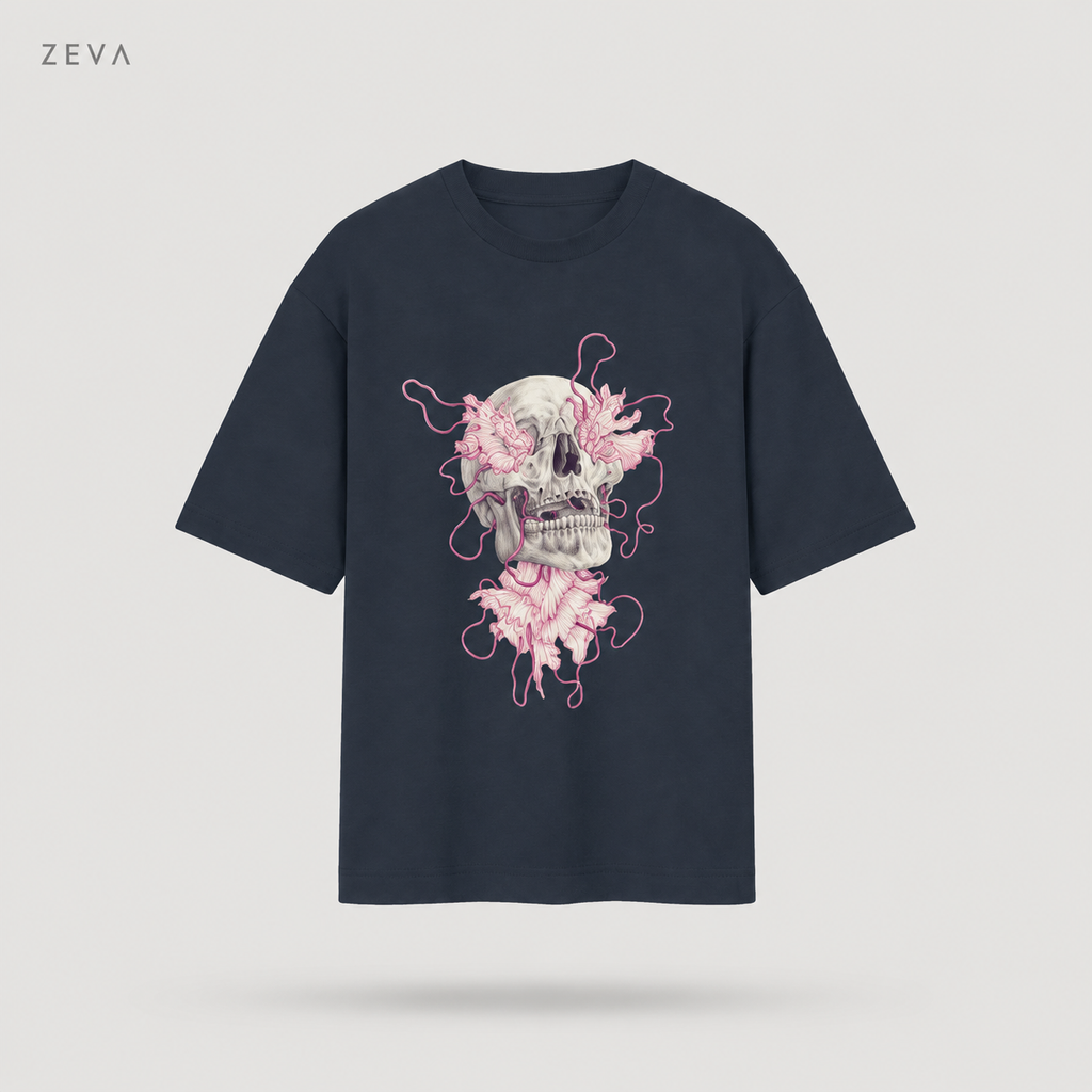 ZEVA Skull Bloom Oversized Tee