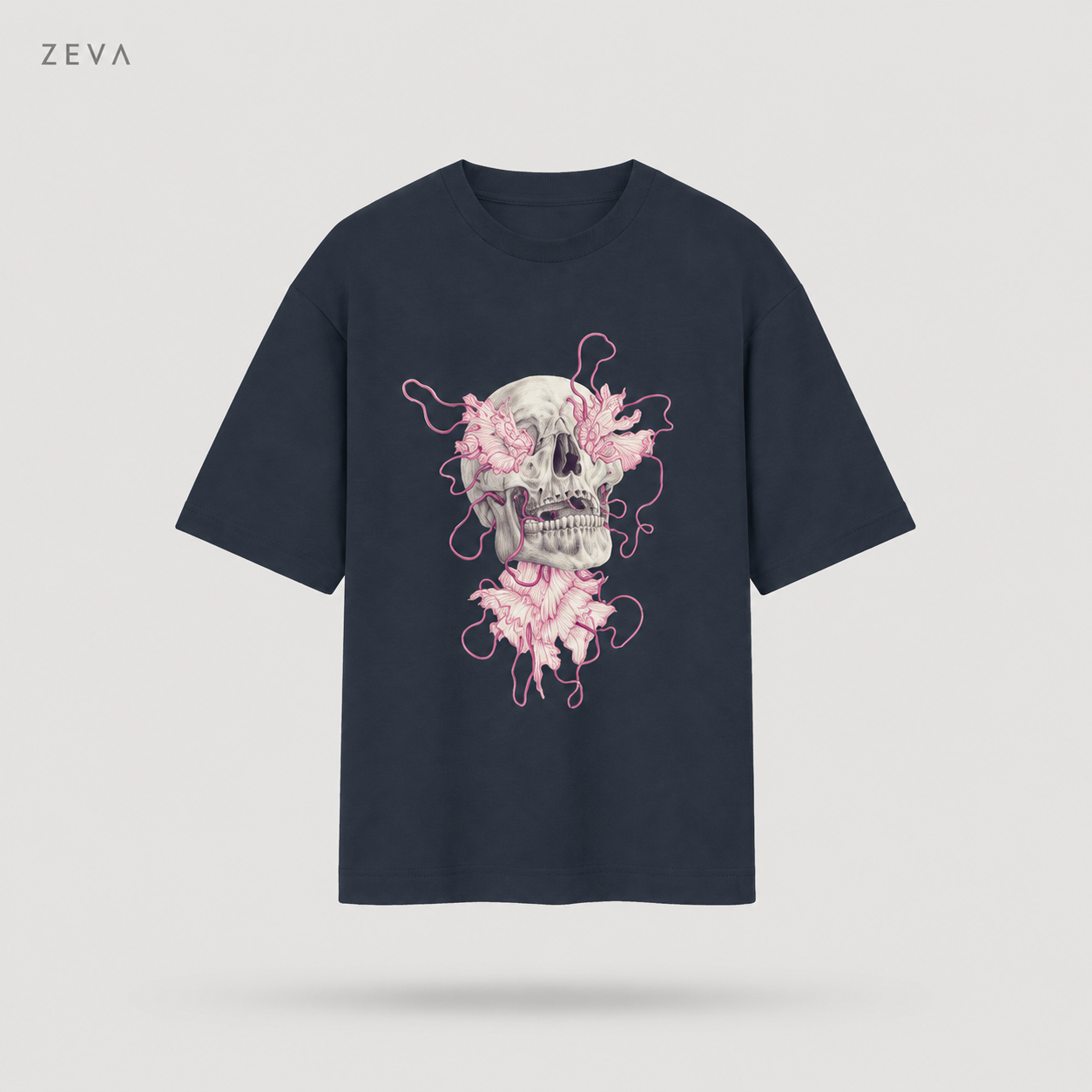 ZEVA Skull Bloom Oversized Tee