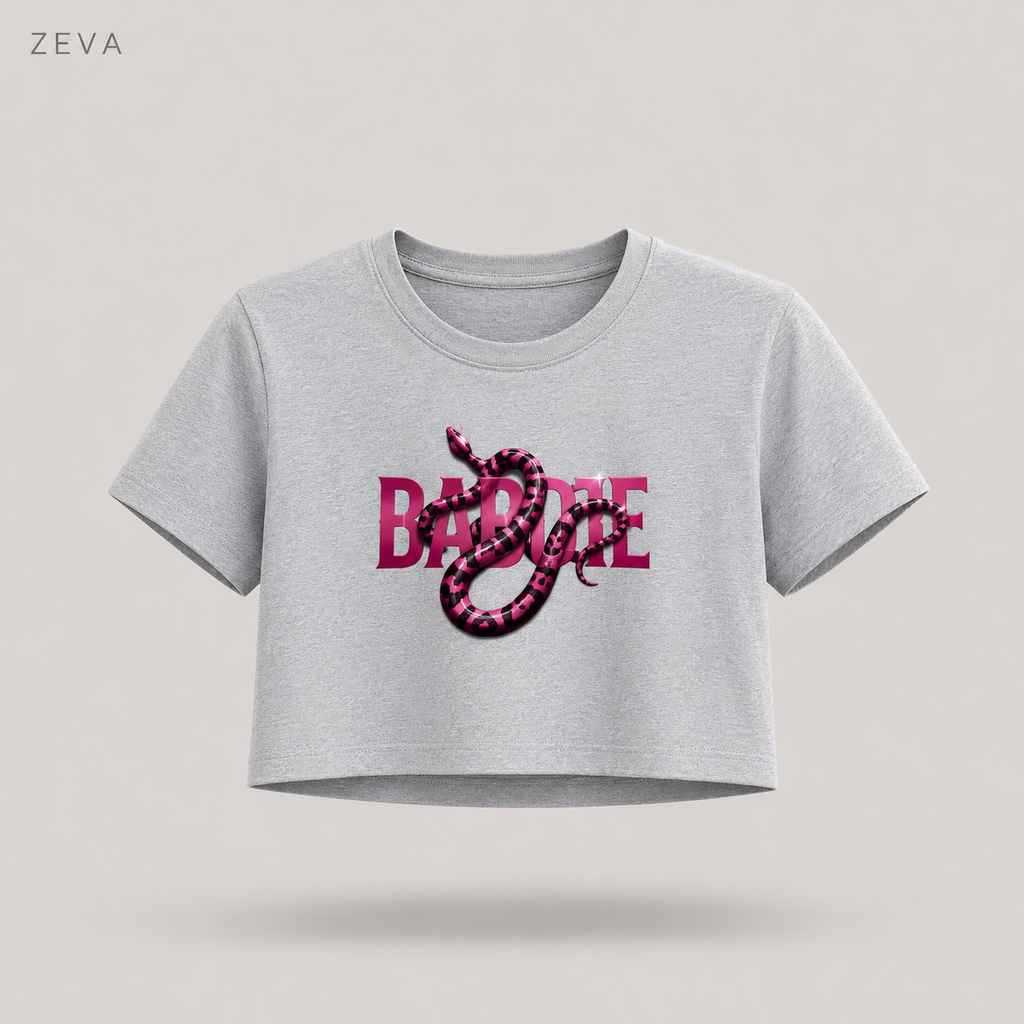 Snake Script Crop Top