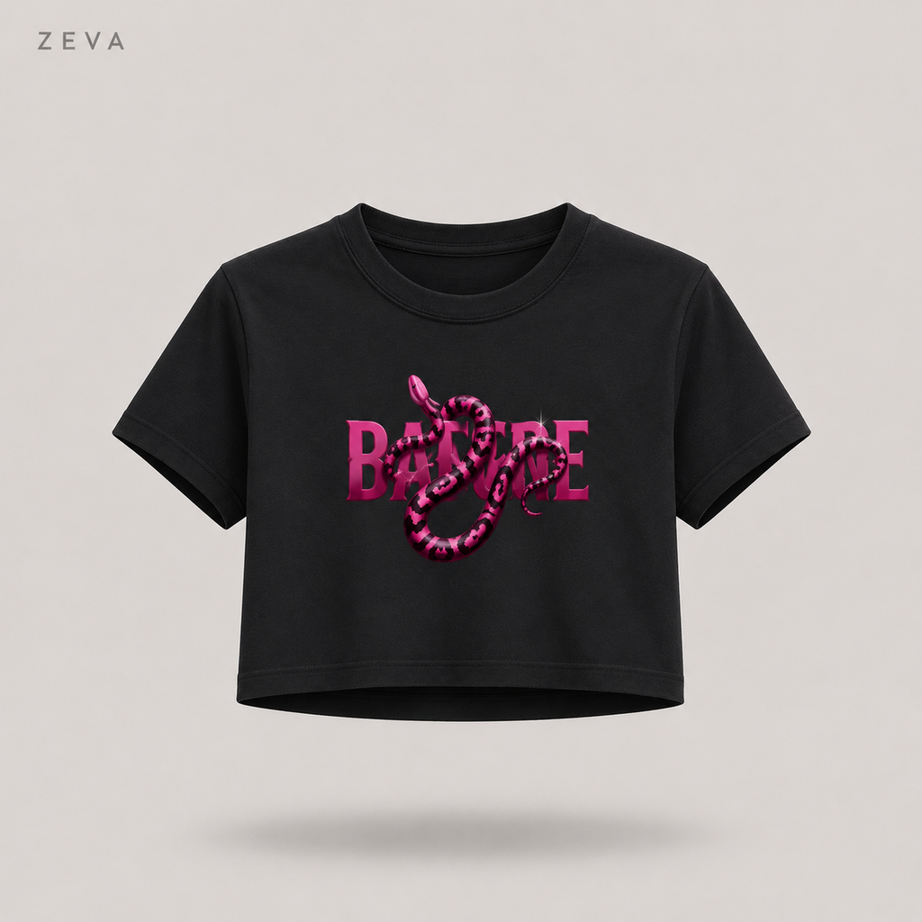 Snake Script Crop Top