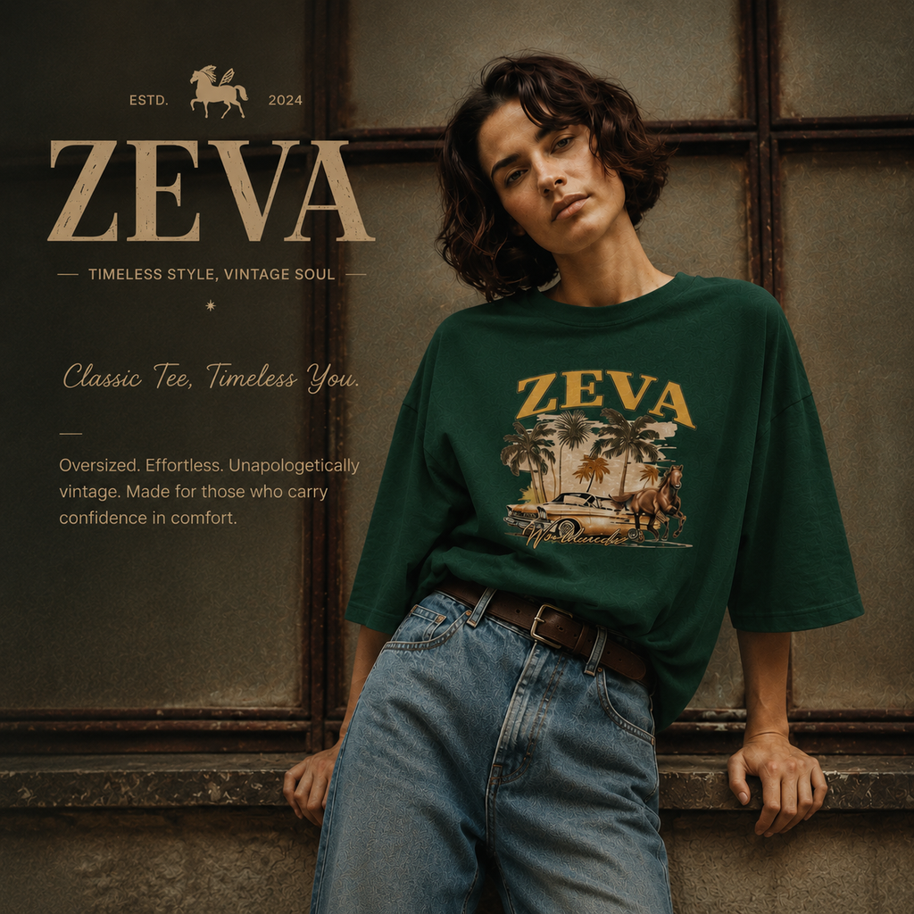 ZEVA Vintage Oversized Graphic Tee