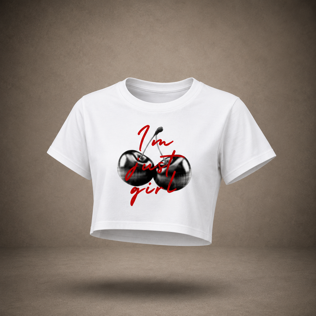 ZEVA "Just a Girl" Cherry Crop Top