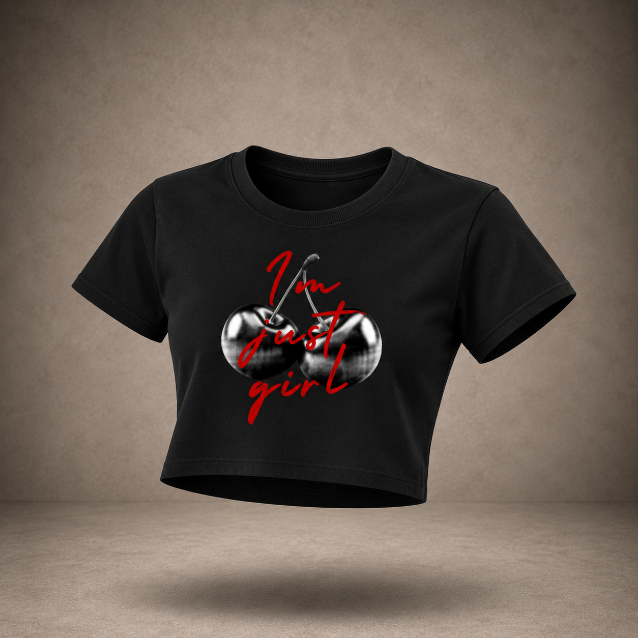 ZEVA "Just a Girl" Cherry Crop Top