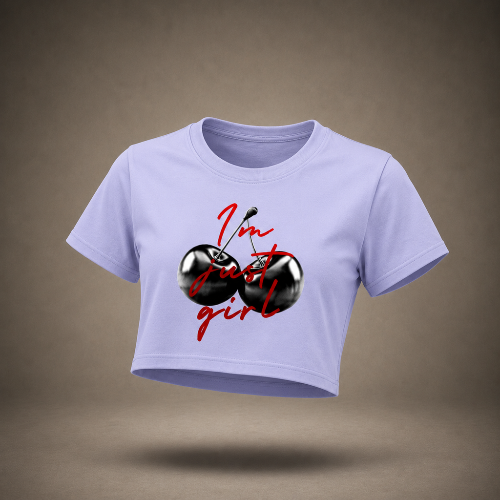 ZEVA "Just a Girl" Cherry Crop Top