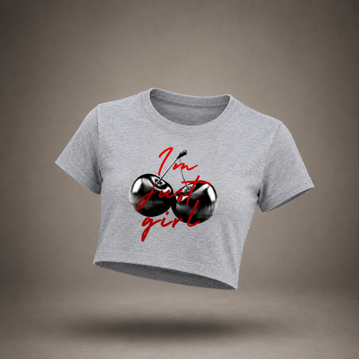 ZEVA "Just a Girl" Cherry Crop Top