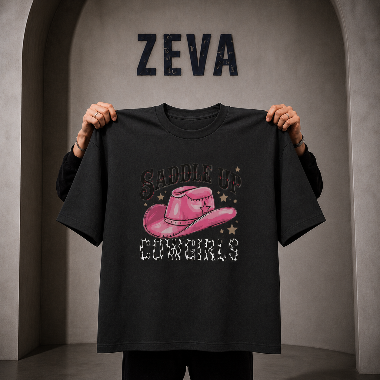 ZEVA Saddle Up Cowgirls Oversized Tee