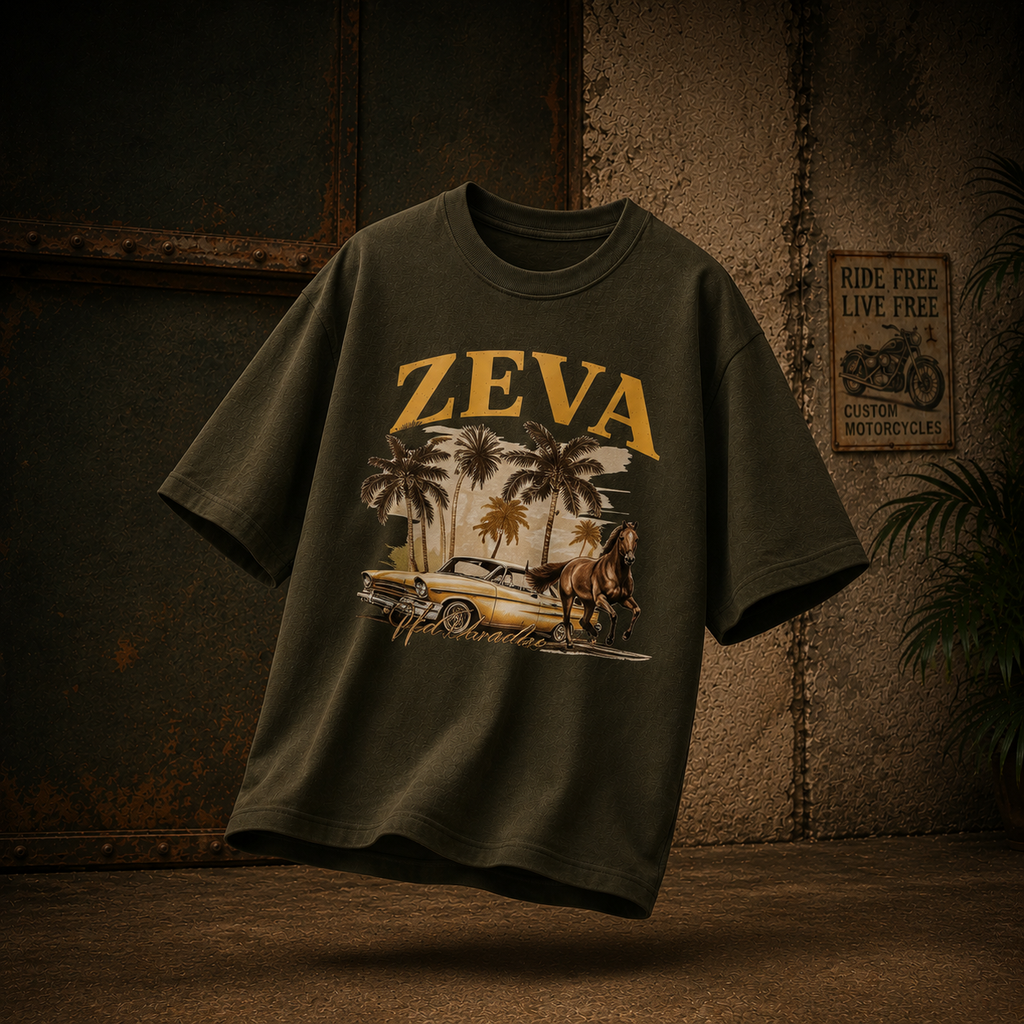 ZEVA Vintage Oversized Graphic Tee