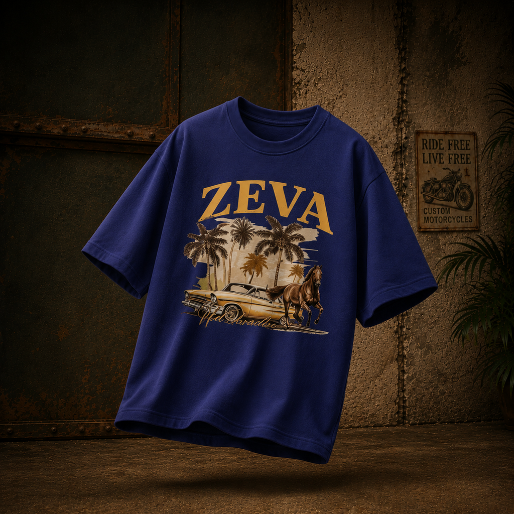 ZEVA Vintage Oversized Graphic Tee