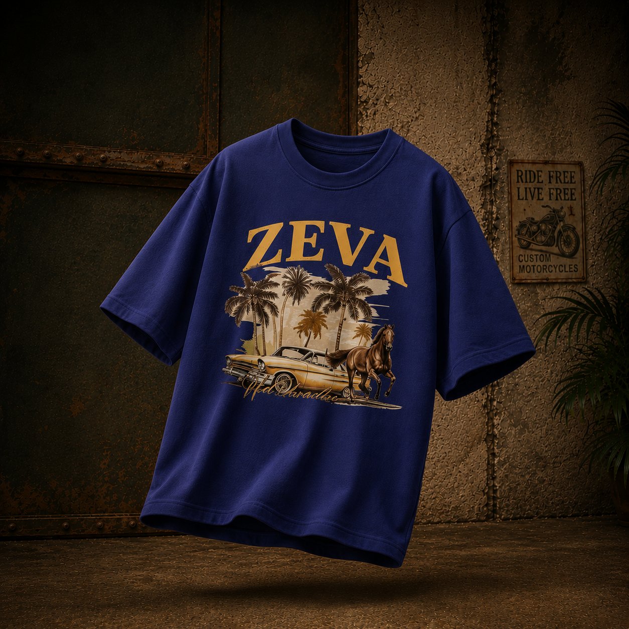 ZEVA Vintage Oversized Graphic Tee