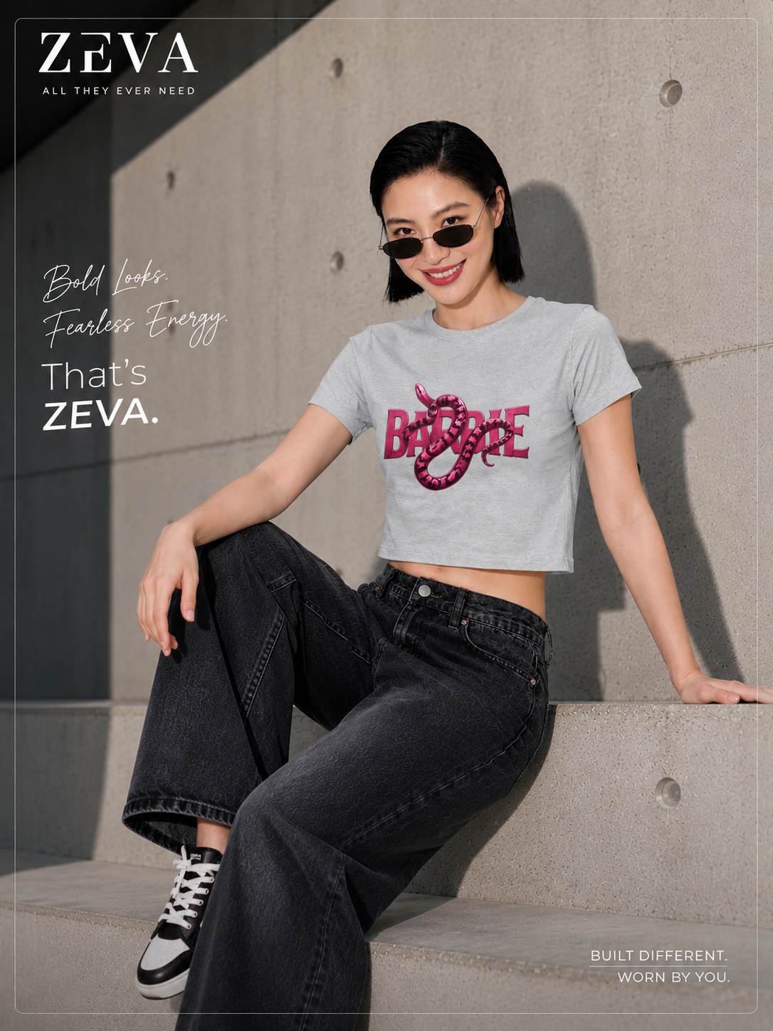 Snake Script Crop Top