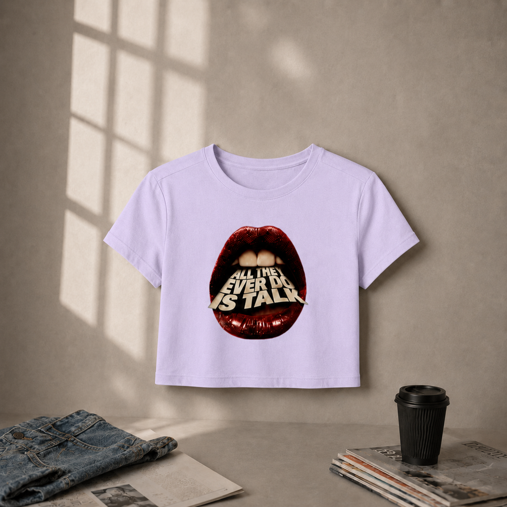 "All They Ever Do Is Talk" Lips Crop Top