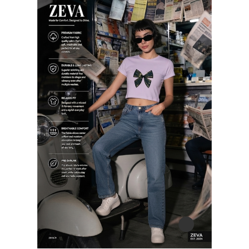 ZEVA Money Bow Crop Top