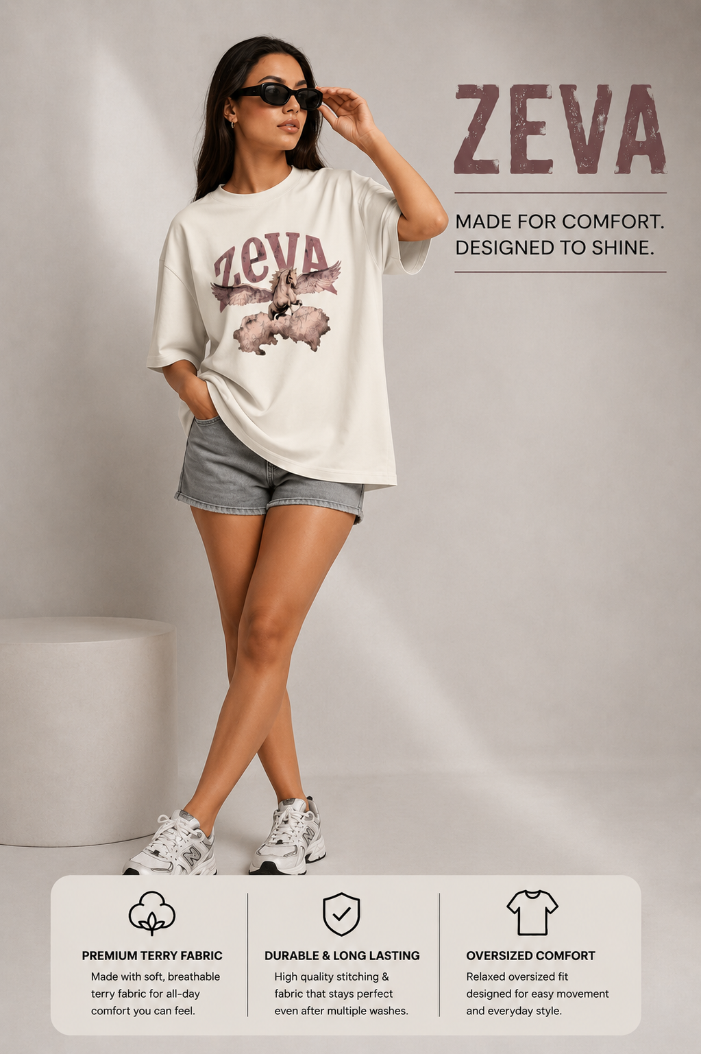 ZEVA Pegasus Oversized Terry Tee