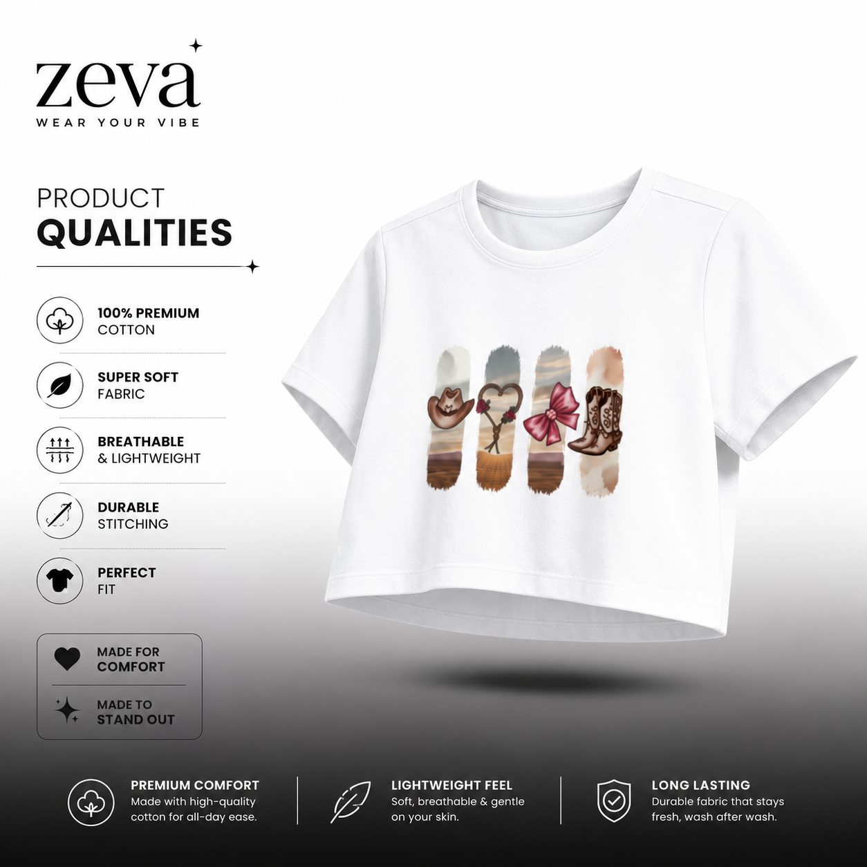 ZEVA Western Desert Crop Top