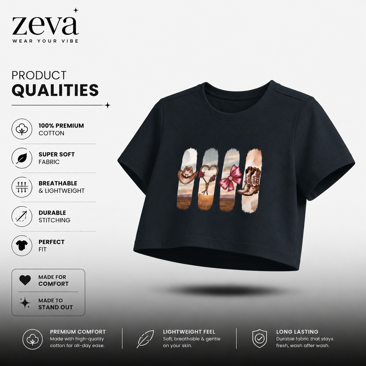 ZEVA Western Desert Crop Top