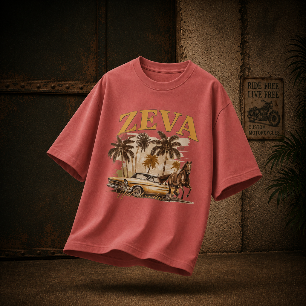 ZEVA Vintage Oversized Graphic Tee