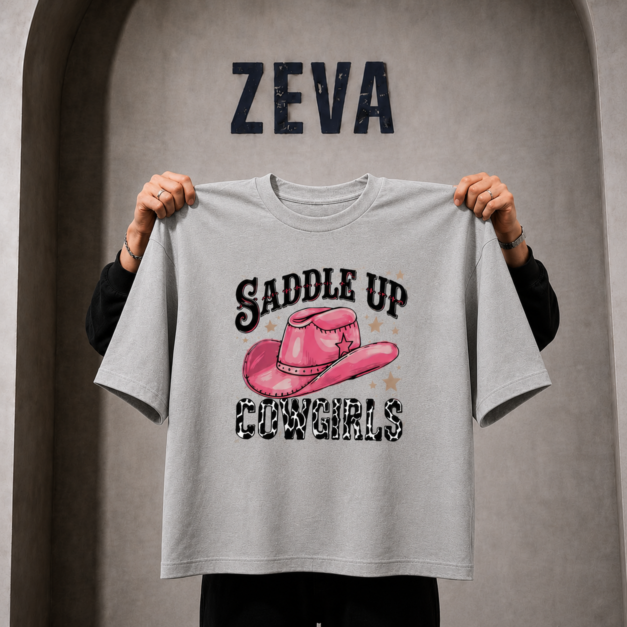 ZEVA Saddle Up Cowgirls Oversized Tee