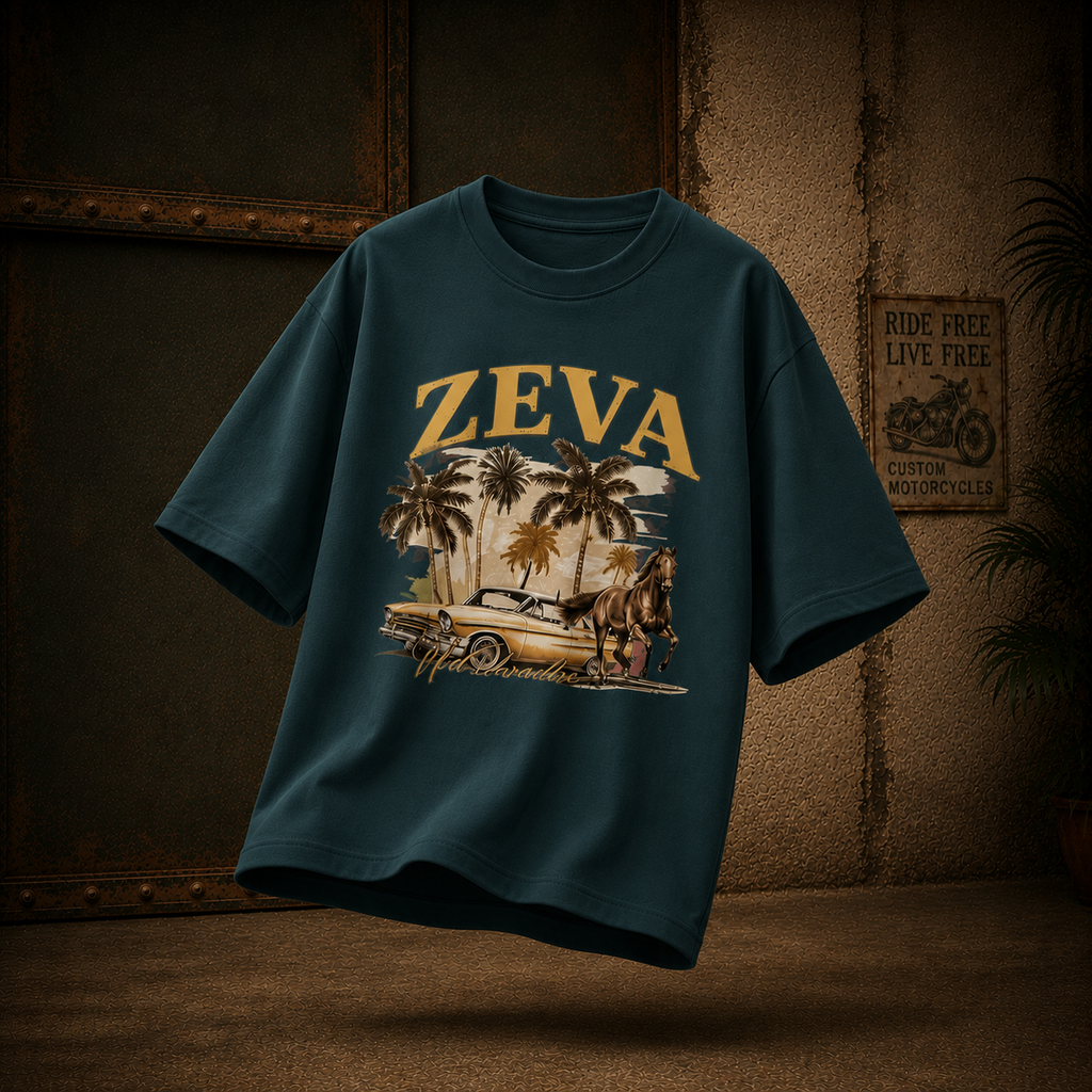 ZEVA Vintage Oversized Graphic Tee