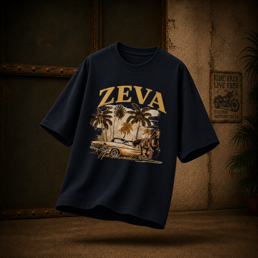ZEVA Vintage Oversized Graphic Tee