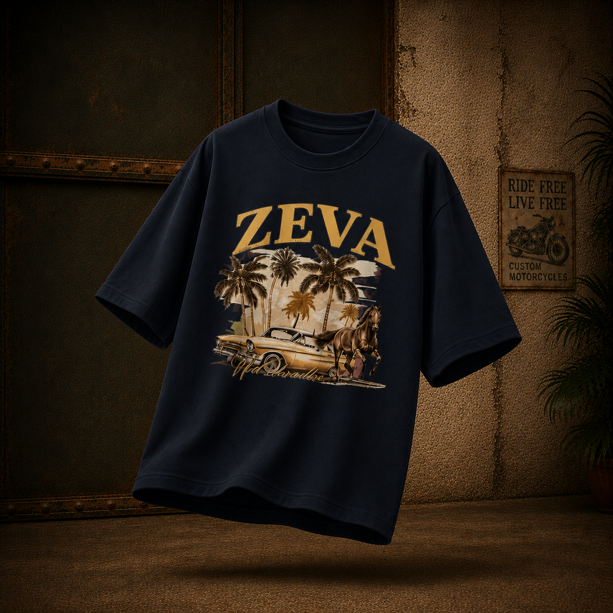 ZEVA Vintage Oversized Graphic Tee
