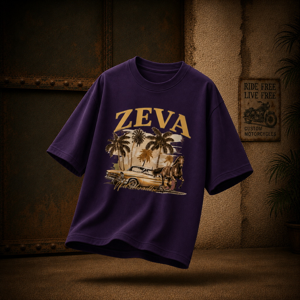 ZEVA Vintage Oversized Graphic Tee
