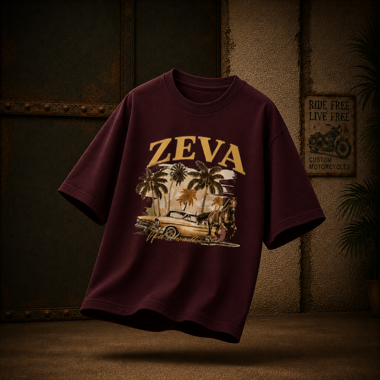 ZEVA Vintage Oversized Graphic Tee