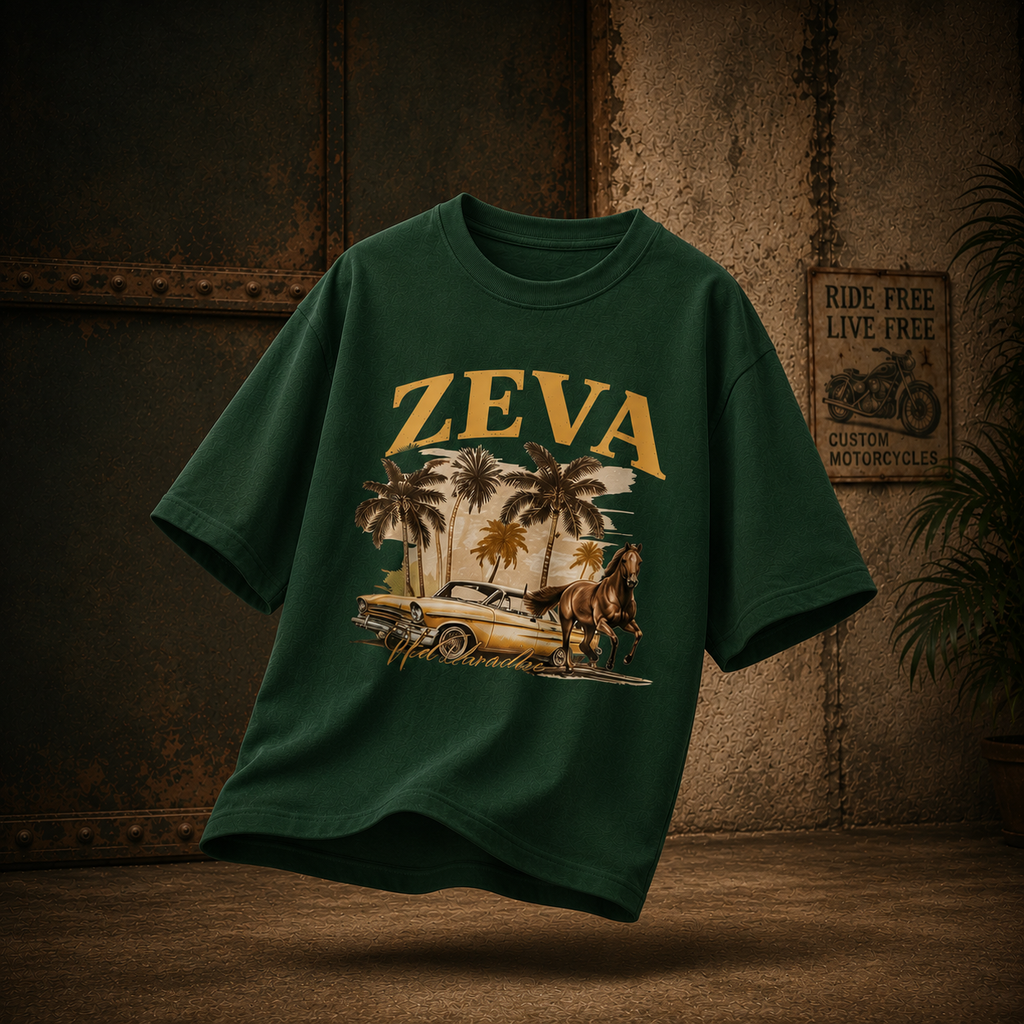 ZEVA Vintage Oversized Graphic Tee