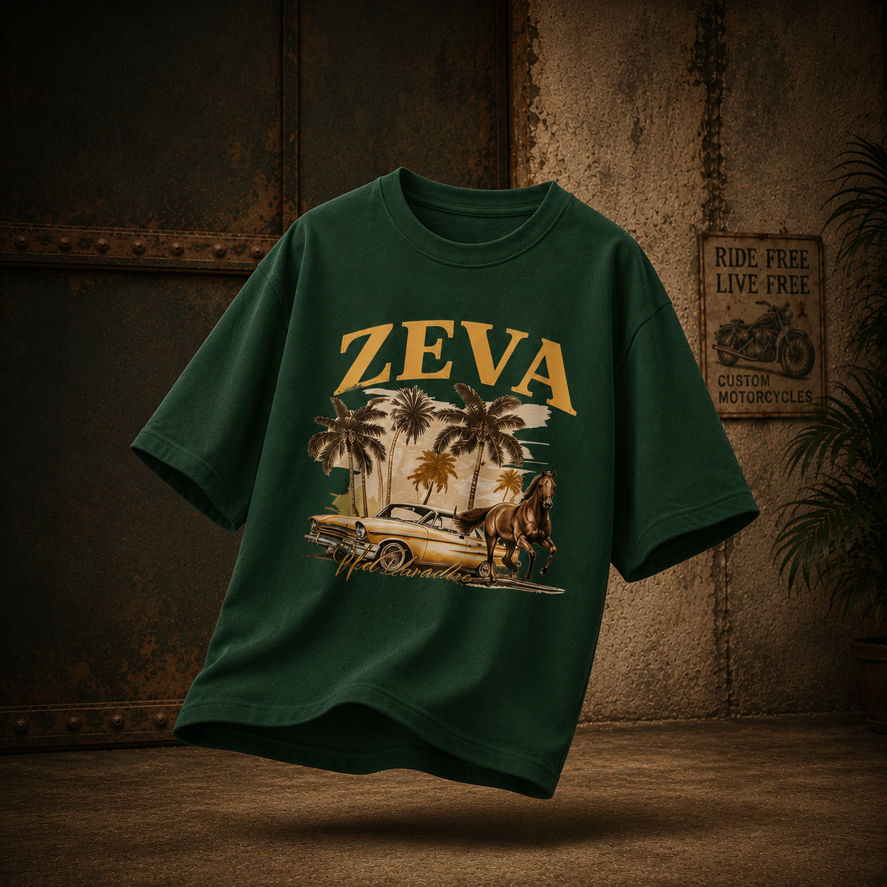 ZEVA Vintage Oversized Graphic Tee